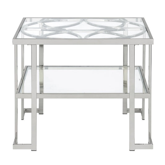 Kalan - End Table - Glass & Silver