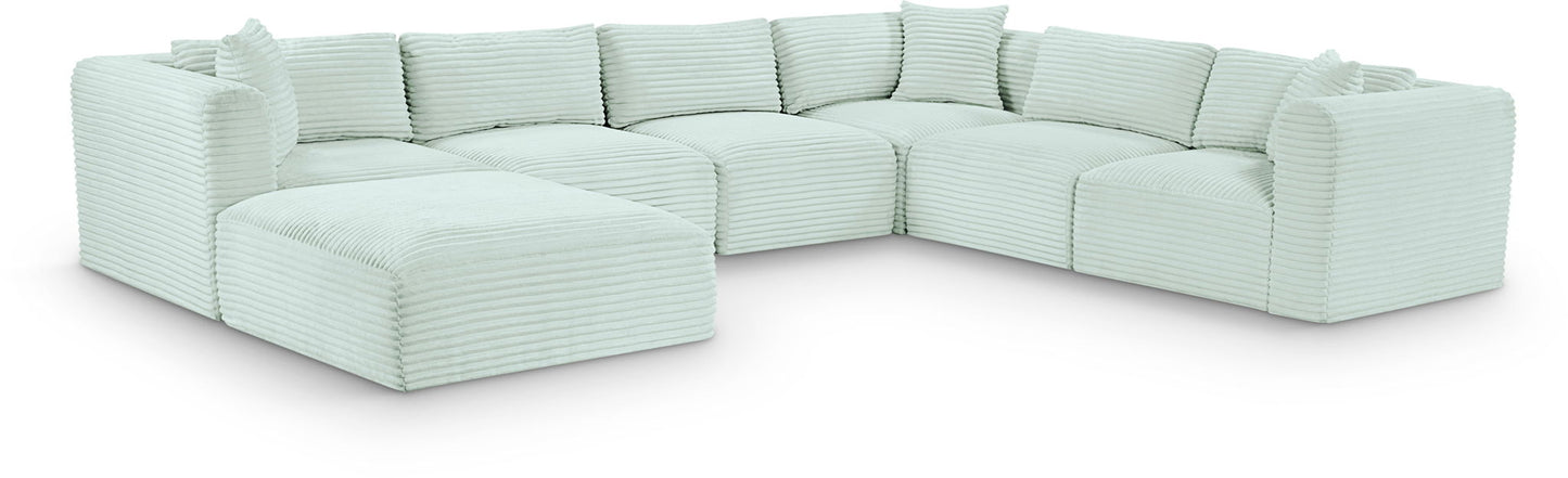 Shaggy - 7 Piece Modular U-Shaped Sectional With Ottoman