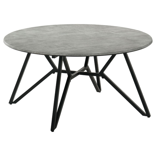 Garfield - 2 Piece Round Smarttop Coffee And End Table Set - Cement Gray