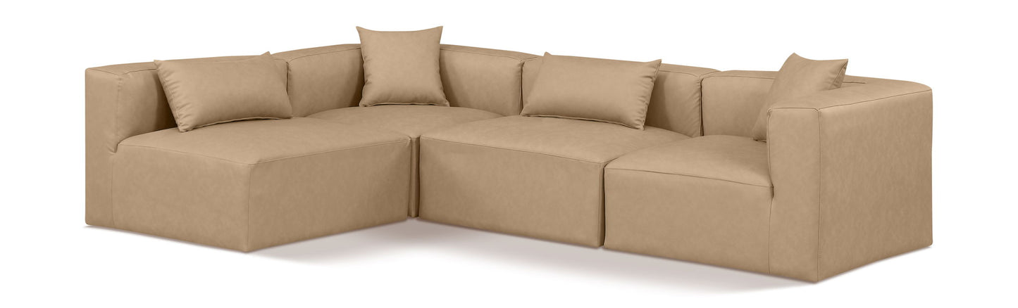 Cube - 4 Piece Modular Corner Sectional - Tan