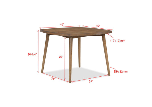 Weldon - 5 Piece Dining Room Set - Brown