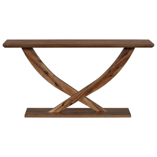 Console Table With Cross Leg Base And Reinforced Support Plate