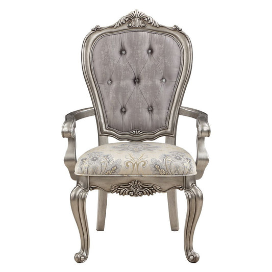 Ariadne - Arm Chair (Set of 2) - Velvet & Antique Platinum