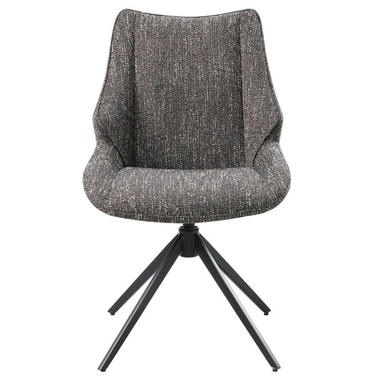 Malika - Side Chair With Swivel (Set of 2) - Brown Chenille