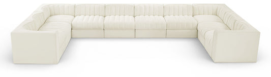 Rummi - Velvet Performance Fabric Upholstered 10 Piece Modular Sectional