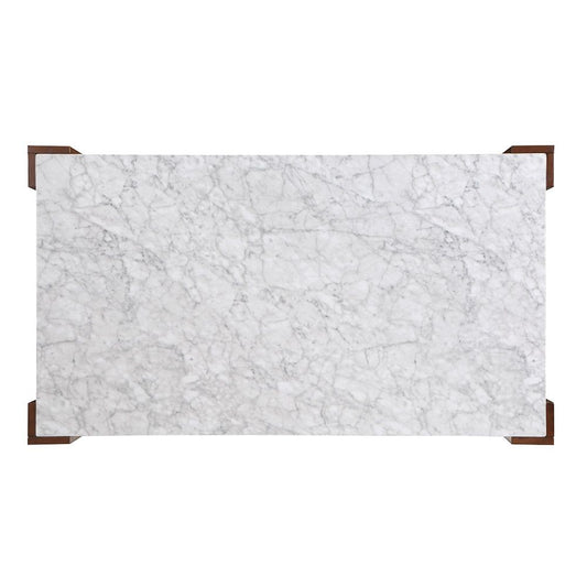 Hettie - Dining Table With Engineeed Stone Top - Engineered Stone Top & Brown