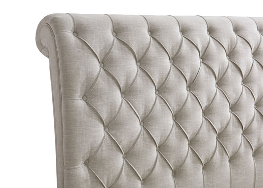 Kate - Queen Platform Bed - Light Gray Tweed