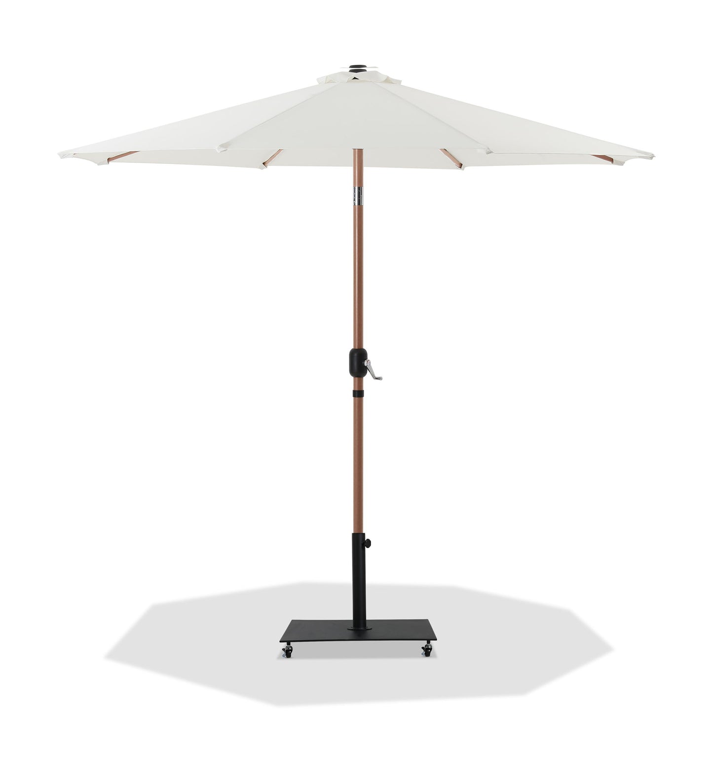 Fiji - Aluminum Patio Umbrella With Square Black And Teak Base