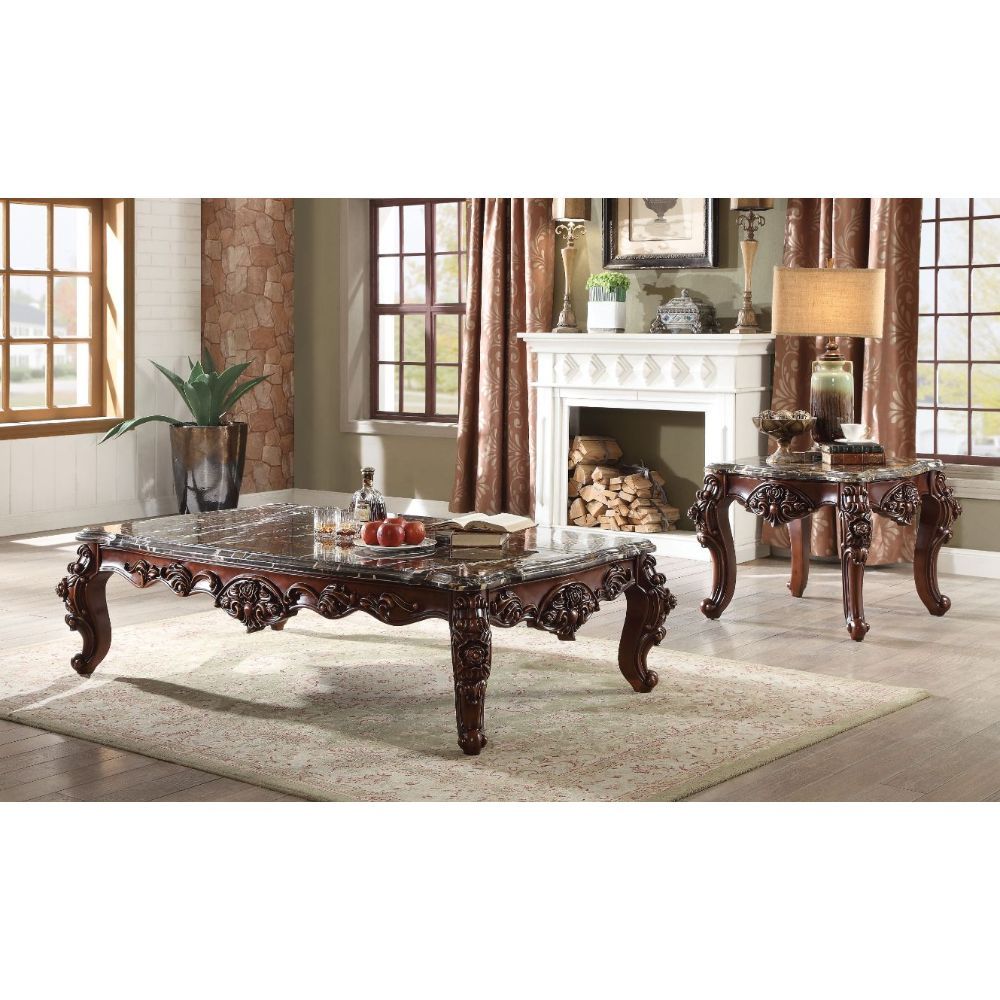 Forsythia - Coffee Table - Marble Top & Walnut