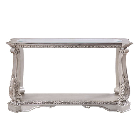 Northville - Sofa Table - Clear Glass & Antique Silver