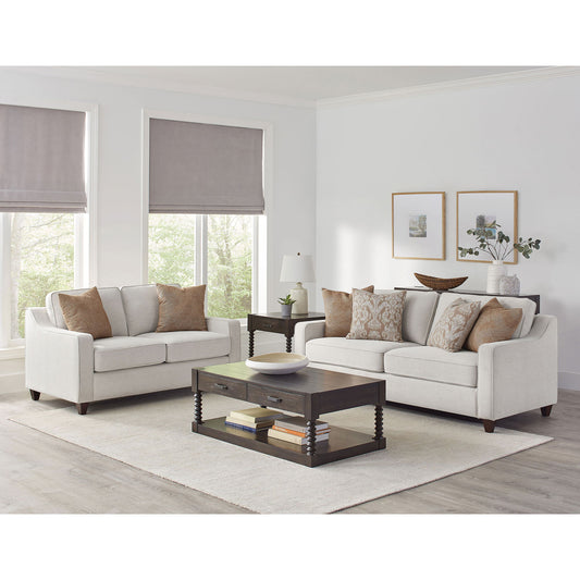 Mahaffey - 2 Piece Track Arm Living Room Set - Beige