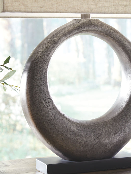 Saria - Metal Table Lamp - Antique Silver Finish