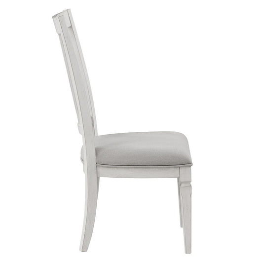 Katia - Side Chair (Set of 2) - Light Gray Linen & Weathered White