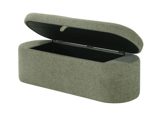 Philipa - Storage Bench - Light Green Tweed