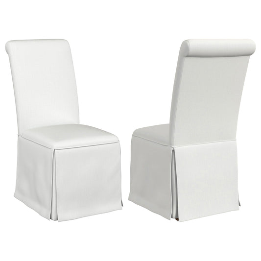 Isela - Upholstered Skirted Side Chair (Set of 2) - White