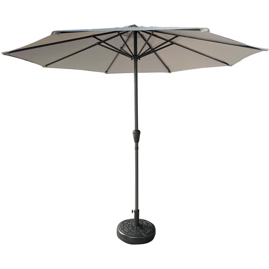 Patio Market Umbrella With 8 Steel Ribs, UV-Resistant And Waterproof Canopy