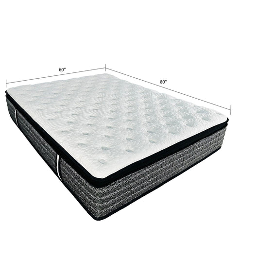 14" Premium Hybrid Mattress In A Box Plush Gel Memory Foam Top With Cooling Technology - Gray / White - Queen