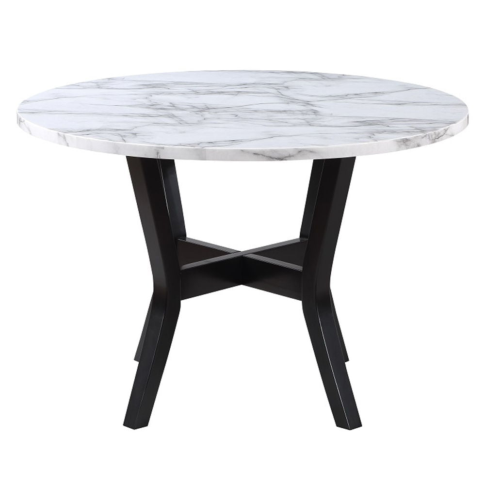 Kusa - 5 Piece Dining Set With Engineered Stone Top - Engineered Stone Top & Black