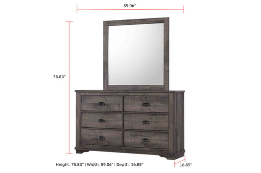 Coralee - Queen 5 Piece Bedroom Set - Dark Gray