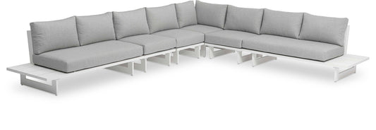 Maldives - 6 Piece Water Resistant Outdoor Patio Modular Sectional With White Base