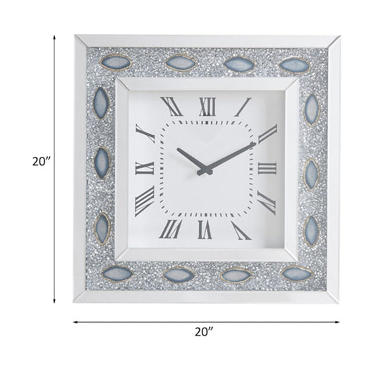 Sonia - Wall Clock - Mirrored & Faux Agate