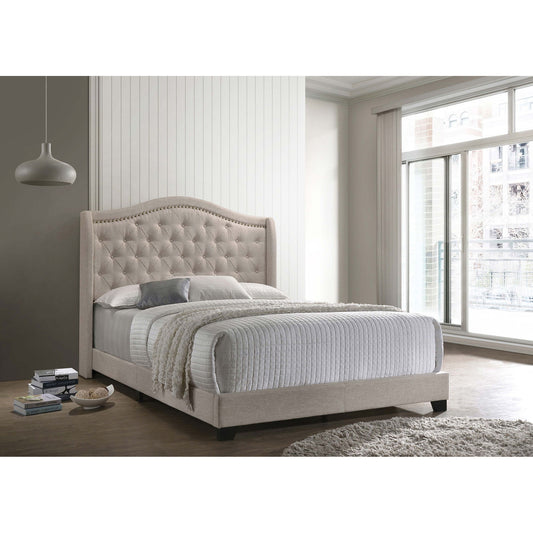 Copper - Queen Wingback Bed - Beige