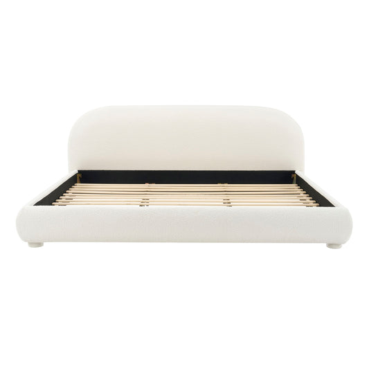 Upholstered Simple Modern Bedroom Bed With Curved Headboard