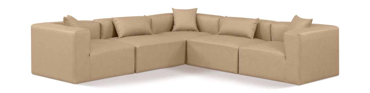Cube - 5 Piece Modular Corner Sectional - Tan