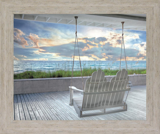 Seaside Swing Serenity - 28" x 34" Framed Wall Art