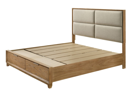 Florian - Queen Platform Storage Bed - Natural
