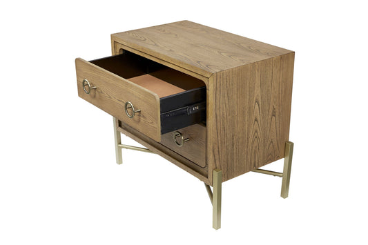 2 Drawer Nightstand With USB - Latte