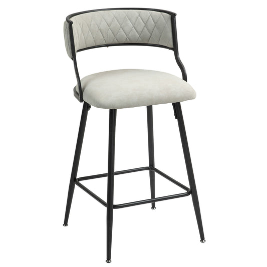 Counter Height Bar Stools With Powder Coating Base And Footrest (Set of 2) -