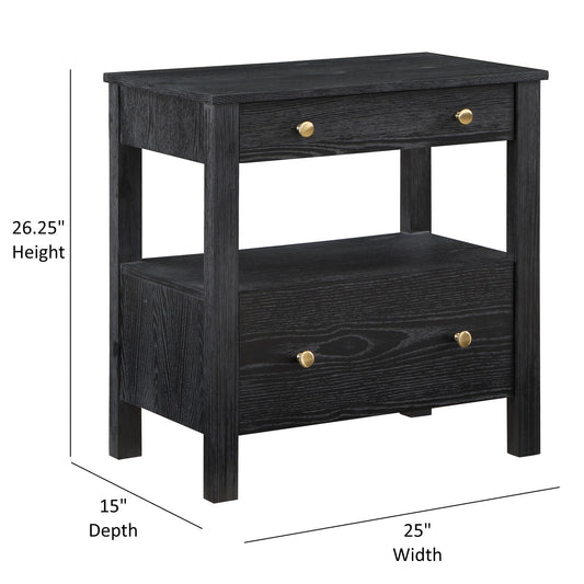 Danielle - 2 Drawer Nightstand - Black