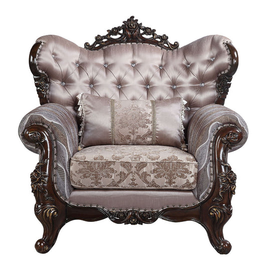 Benbek - Chair With Pillow - Fabric & Antique Oak
