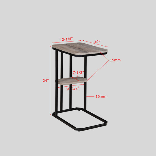 Ida - Chairside Table - Weathered Gray