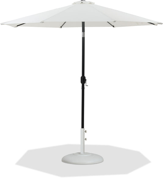 Fiji - Aluminum Patio Umbrella With Round White And Black Base