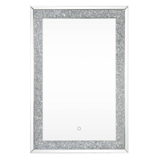 Noralie - 47" Accent Mirror With LED - Mirrored & Faux Diamonds