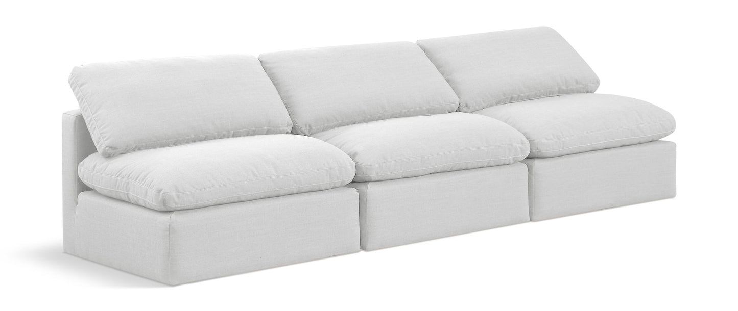 Indulge - Linen 3 Piece Modular Armless Sofa - White