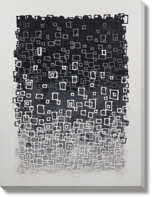 Shadowed Square Fusion - 36" x 48" Framed Wall Art