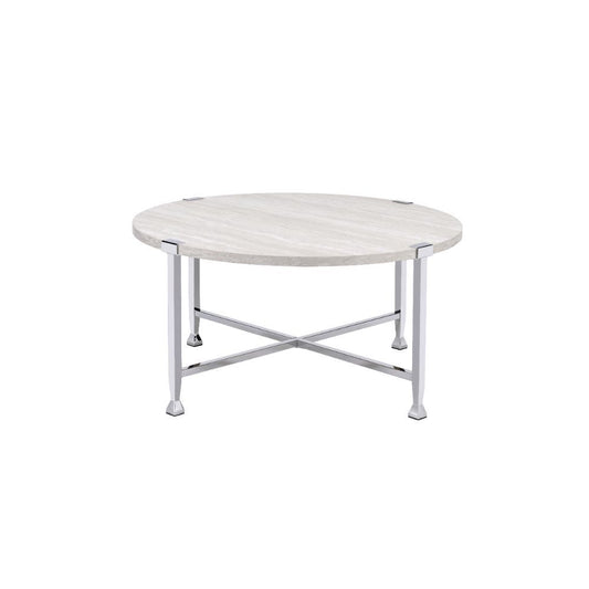 Brecon - Coffee Table - White Oak & Chrome