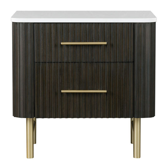 Clayten - Nightstand - Marble Top & Espresso
