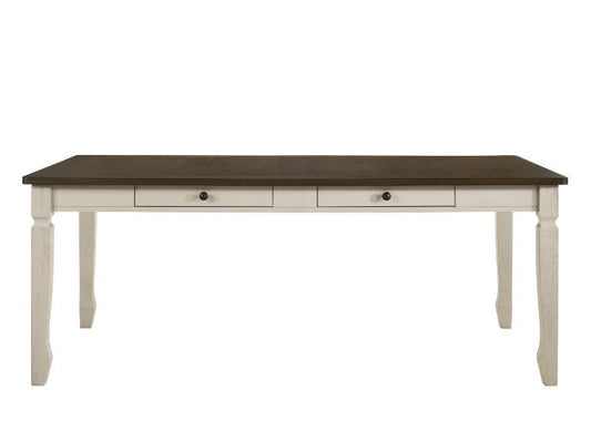 Fedele - Dining Table - Weathered Oak & Cream