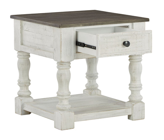 Havalance - Square End Table - White / Gray