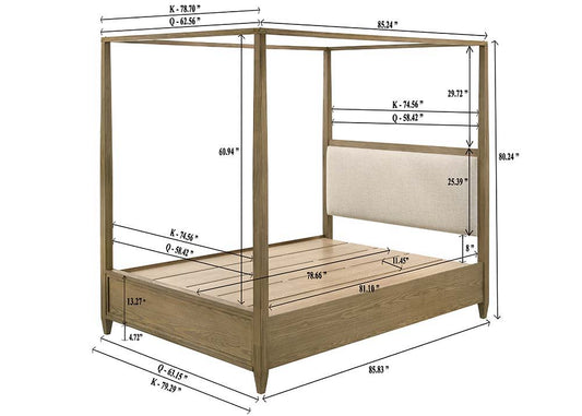 Sienna - King Bed - Ash