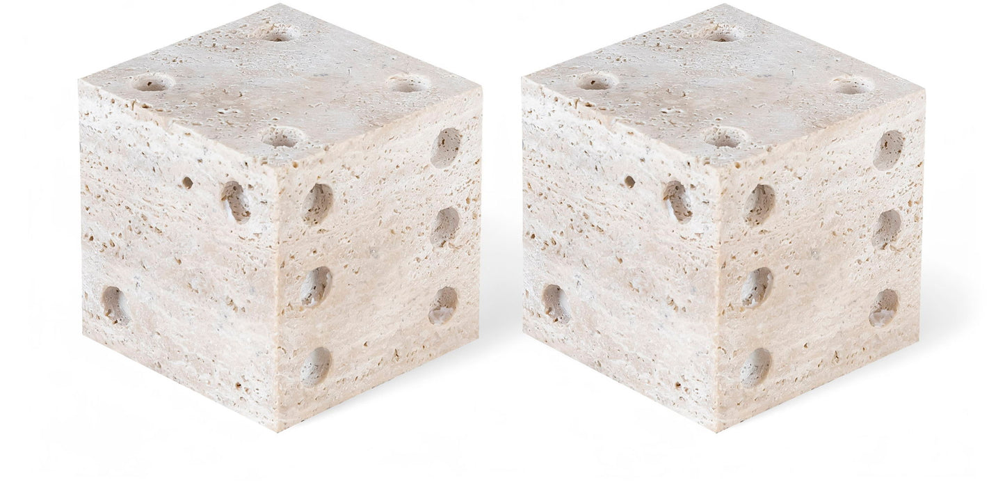 Dice - Travertine Decorative - Natural