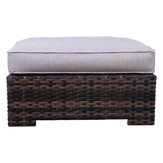 Wide Patio Sectional With Cushions - Brown