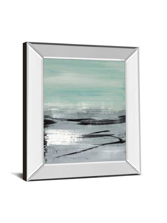 Beach Il By Heather Mcalpine - Mirror Framed Print Wall Art - Gray