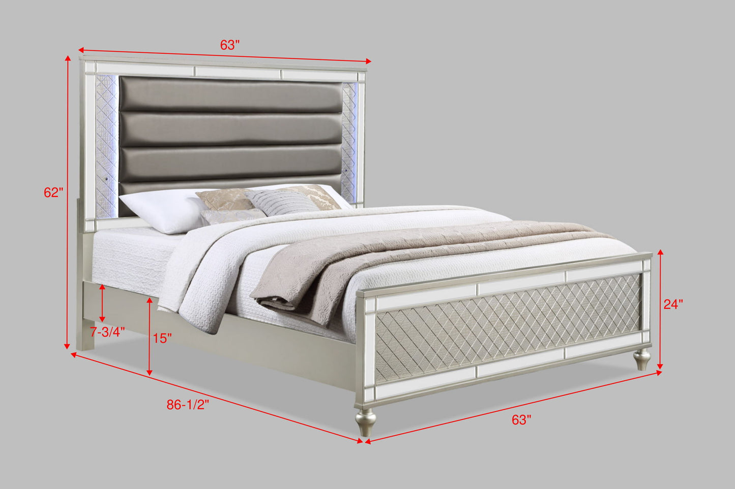 Cristian - Queen Upholstered Bed - Champagne
