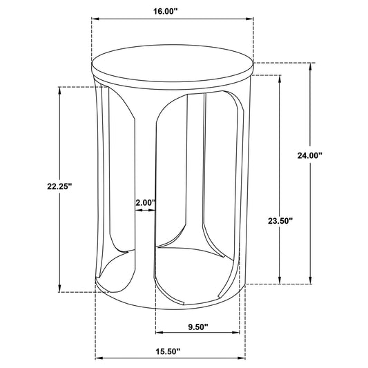 Eaton - Round Side Table - Brown / White
