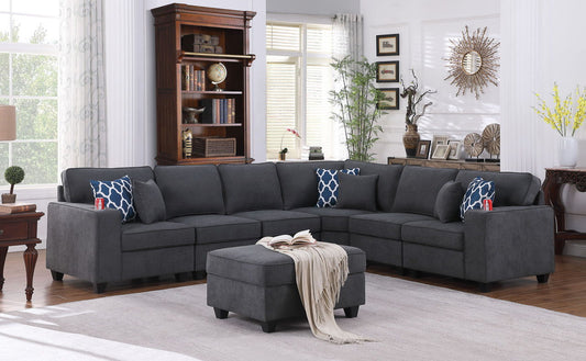 Cooper - Sectional Sofa With Ottoman And Cupholder